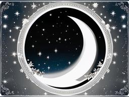 Moon clipart - moon with stars surrounding it  