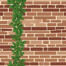 Plant clipart - vine climbing up a brick wall  color,minimalist,vector clipart