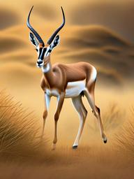 Gazelle cartoon - Gazelle bounding across the savanna  