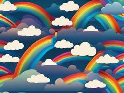 Rainbow And Clouds Background  