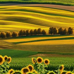 Sunflowers Wallpaper - Sunflower Fields in Tuscany wallpaper, abstract art style, patterns, intricate