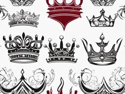 Crown Tattoo - A majestic crown tattoo on royalty  few color tattoo design, simple line art, design clean white background
