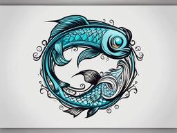 pisces fish tattoo ideas  simple vector color tattoo
