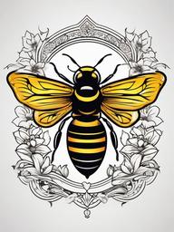 flying bee tattoo  vector tattoo design