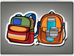 Backpack clipart - backpack with a travel tag  clipart