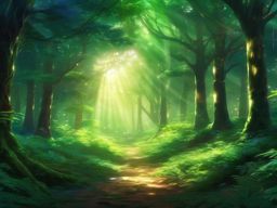 Mystical anime forest. anime, wallpaper, background, anime key visual, japanese manga