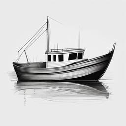 simple drawing of a boat  minimal rough sketch scribbles,doodles,black and white