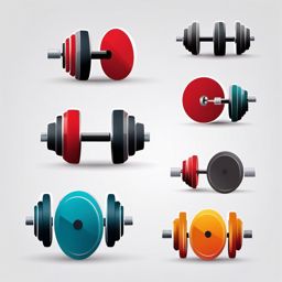 Dumbbell Fitness  minimalist design, white background, professional color logo vector art