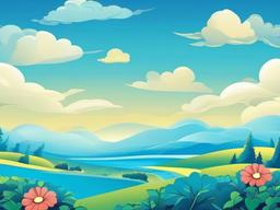 Blue Sky Background Cartoon  ,desktop background wallpaper