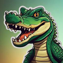 Alligator cartoon - fierce reptile with a strong jaw  cartoon sticker style