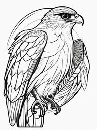 Falcon Coloring Pages - Fast Flying Hunter Bird  minimal black outline printable sheet, coloring page