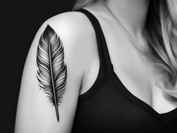 feather tattoo black and white design 