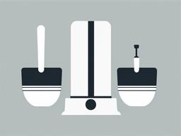 Toilet clipart - toilet with a plunger next to it  color,minimalist,vector clipart