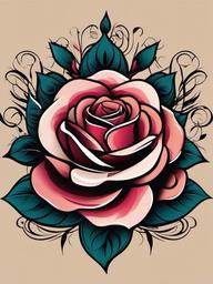 chicano rose tattoo  simple vector color tattoo