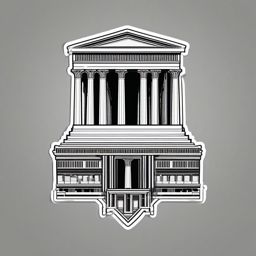 Parthenon sticker- Ancient Greek temple dedicated to Athena, , sticker vector art, minimalist design