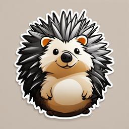 Hedgehog cartoon - spiny, curled-up critter  cartoon sticker style