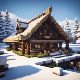 viking longhouse in a snowy nordic landscape - minecraft house design ideas minecraft block style