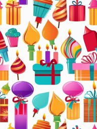 Birthday Clipart, Birthday candles and gifts. 