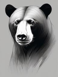 drawing of a Malayan sun bear  minimal rough sketch scribbles,doodles,black and white