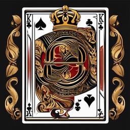 King of Clubs Tattoo-Delightful and playful tattoo featuring the king of clubs card, perfect for fans of card games.  simple color vector tattoo