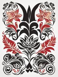 Authentic Hawaiian Tattoo - Showcase the richness of Hawaiian traditions with an authentic and culturally inspired tattoo.  simple vector color tattoo,minmal,white background