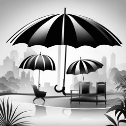 umbrella clipart black and white 