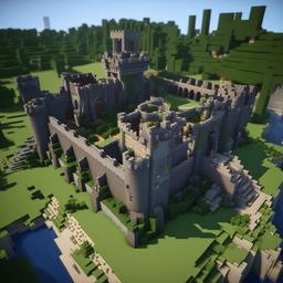 ancient ruins of a castle with crumbling stone walls - minecraft house design ideas minecraft block style