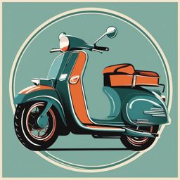 Classic Scooter Clipart - A classic motor scooter with retro charm, an emblem of urban mobility.  color clipart, minimalist, vector art, 