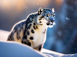 Cute Snow Leopard in a Snowy Wonderland 8k, cinematic, vivid colors