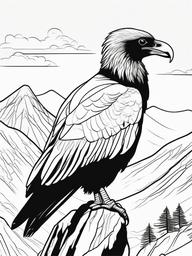 Condor Coloring Pages - Large Scavenging Bird of the Mountains  minimal black outline printable sheet, coloring page