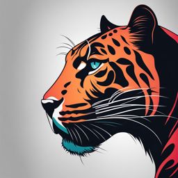panther tattoo minimalist color design 