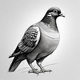 drawing of pigeon  minimal rough sketch scribbles,doodles,black and white