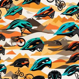 Mountain Biking Helmet Clipart - A mountain biking helmet for safety.  color vector clipart, minimal style