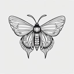 Cute Moth Tattoo - Adorable and cute moth tattoo.  simple vector tattoo,minimalist,white background