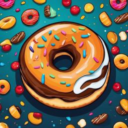 Donut clipart - donut with a bite taken out of it  