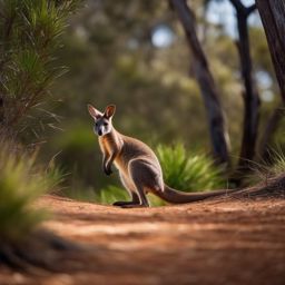 Cute Wallaby Hopping in an Australian Bushland 8k, cinematic, vivid colors