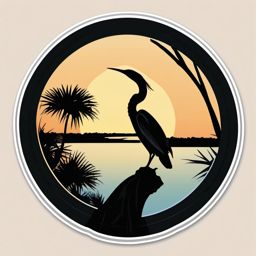 Everglades Anhinga Trail sticker- Wildlife viewing trail in the Everglades, , sticker vector art, minimalist design