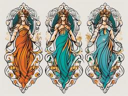 virgo and capricorn tattoo  simple vector color tattoo