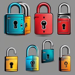 Unlock clipart - Unlocked padlock indicating access and freedom,  color clipart, vector art