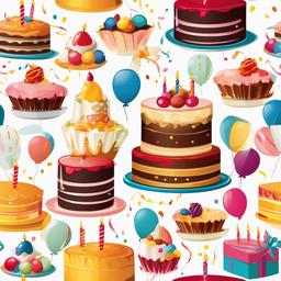 Birthday Cake clipart - birthday cake with a party hat  