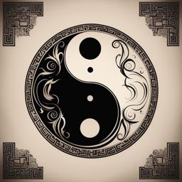 yin yang tattoo, symbolizing balance and harmony with the iconic taoist symbol. 