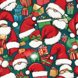 Santa Hat clipart - Santa hat surrounded by gifts  