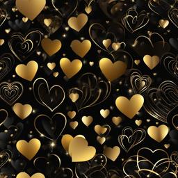 Heart Background Wallpaper - gold heart black background  