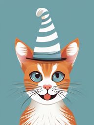 Cat in a hat clipart, The whimsical Cat in the Hat with his quirky style.  simple, 2d flat