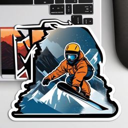 Snowboard sticker- Thrilling and adventurous, , sticker vector art, minimalist design