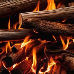 Fire Wallpaper - Burning wood with detailed embers  background wallpaper