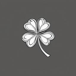 irish clover tattoo designs  simple color tattoo,minimal,white background