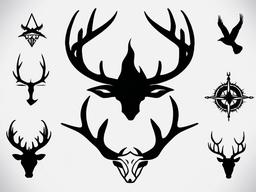 small hunting tattoos for guys  simple color tattoo,minimal,white background