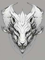 drawing of a chimera  minimal rough sketch scribbles,doodles,black and white