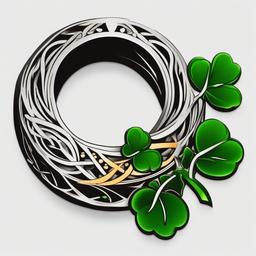 irish ring tattoo  simple color tattoo,minimal,white background